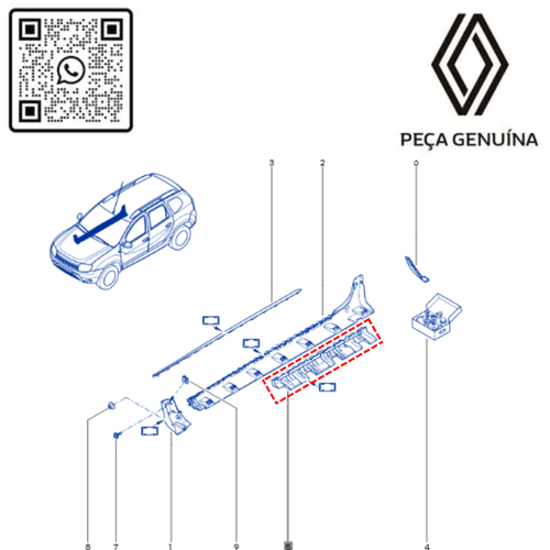 RN 85494R 764585494R Suporte Soleira Lesquerdo Renault Duster 4